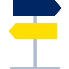 Sign with left and right direction flags_2